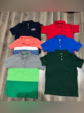 GAP Assorted Kids Polo Lot - Green, Blue, Red, Navy, Gray, Coral